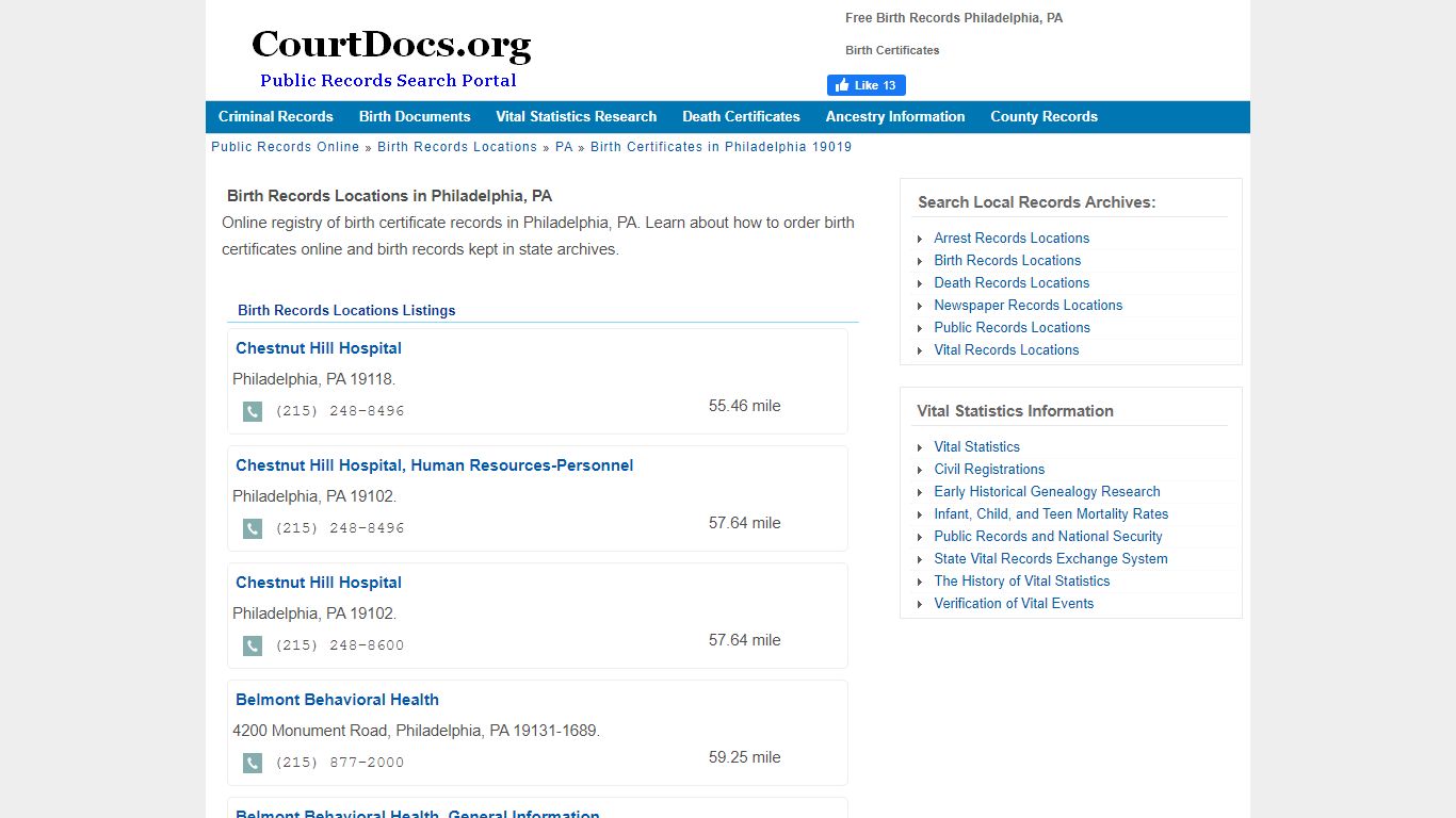 Free Birth Records Philadelphia, PA - Birth Certificates - CourtDocs.org